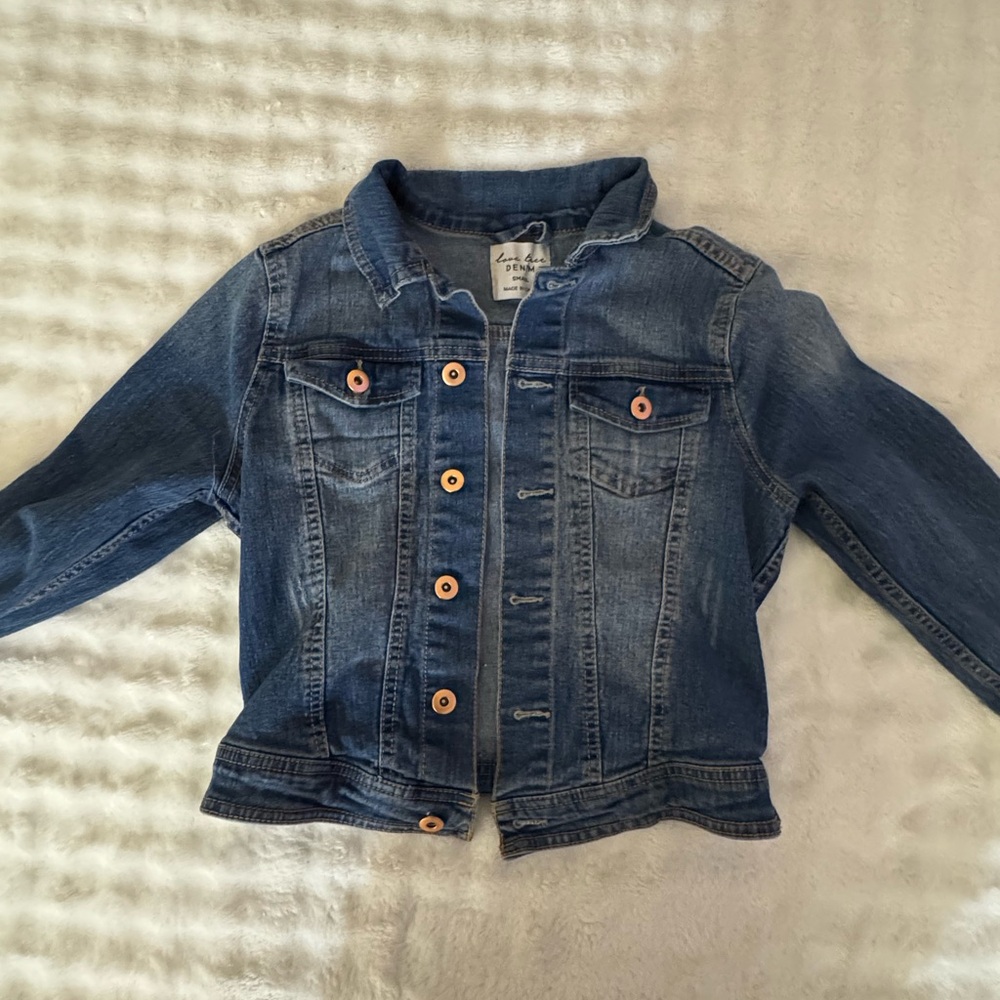 Denim Jacket with Plumeria Back Panel - Pua Vintage - Picture 3 of 4